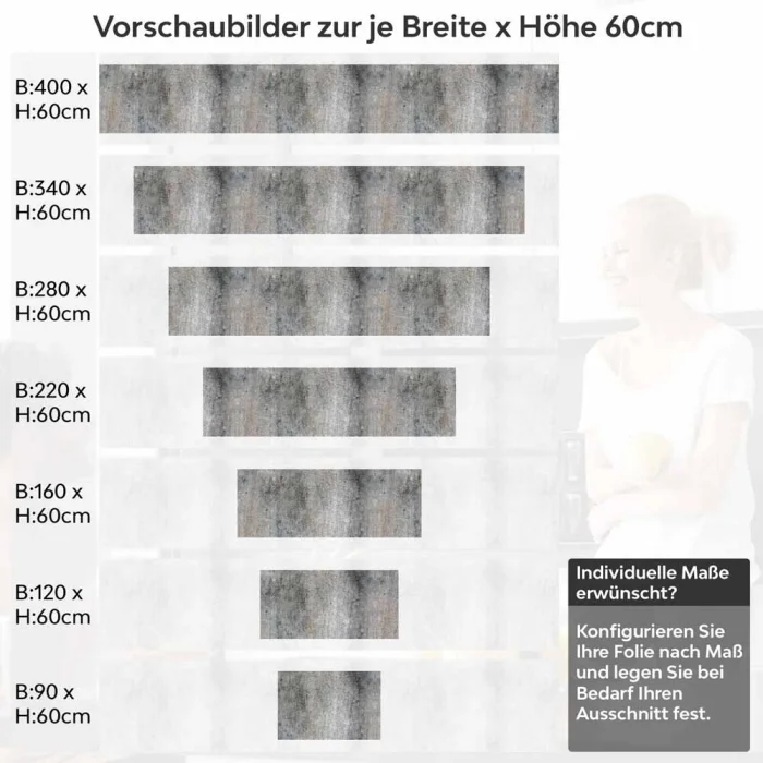 Küchenrückwand Folie Rustikale Beton Wand Grunge Höhe 60cm
