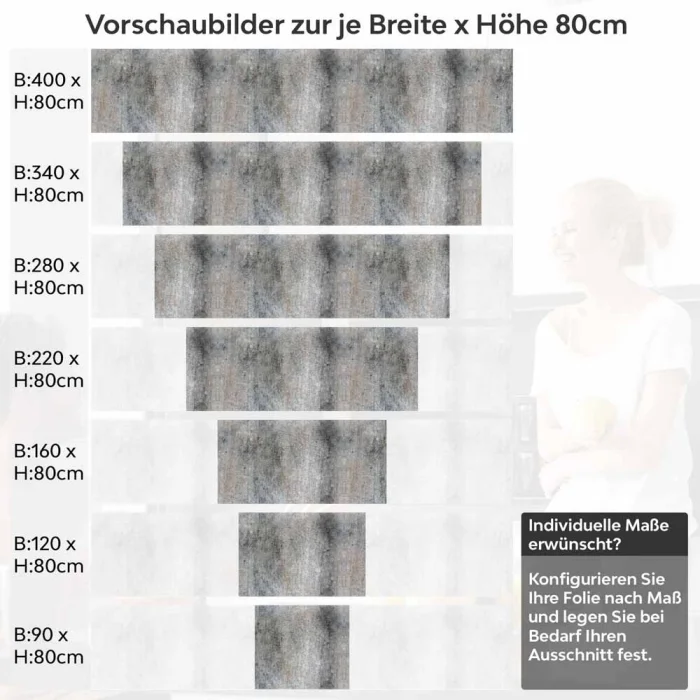 Küchenrückwand Folie Rustikale Beton Wand Grunge Höhe 80cm