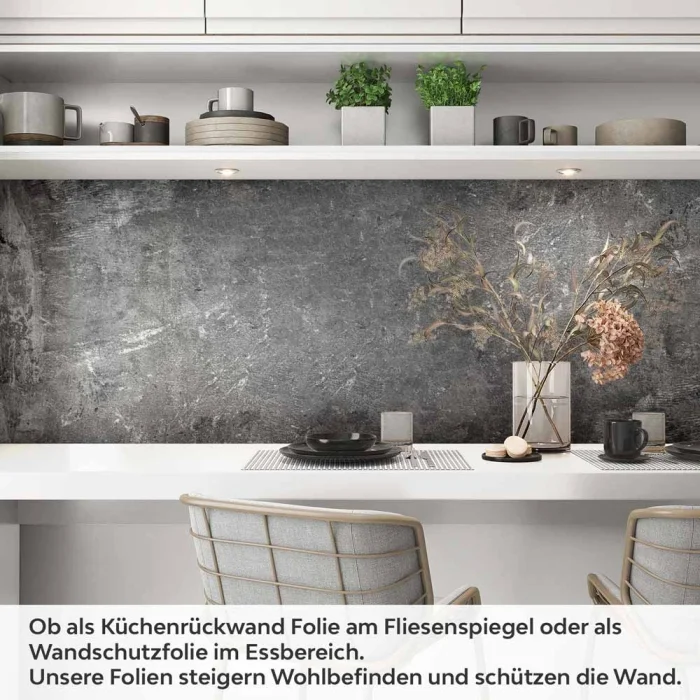 Küchenrückwand Folie Dunkler Beton - Industrielle Loft Ambiente Artikelbild 1