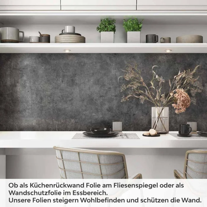 Küchenrückwand Folie Tiefgrauer Betonwand Artikelbild 1
