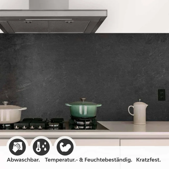 Küchenrückwand Folie Anthrazit Betonoptik - Luxus Küchendesigns Detailbild 1