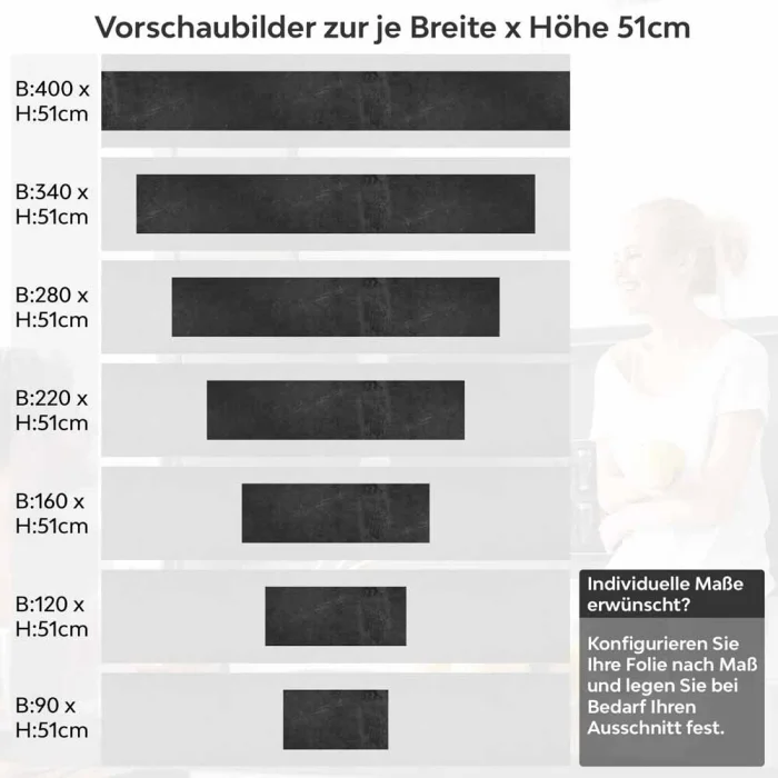 Küchenrückwand Folie Anthrazit Betonoptik - Luxus Küchendesigns Höhe 51cm