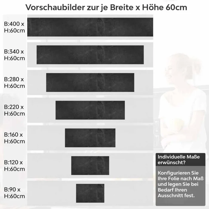 Küchenrückwand Folie Anthrazit Betonoptik - Luxus Küchendesigns Höhe 60cm