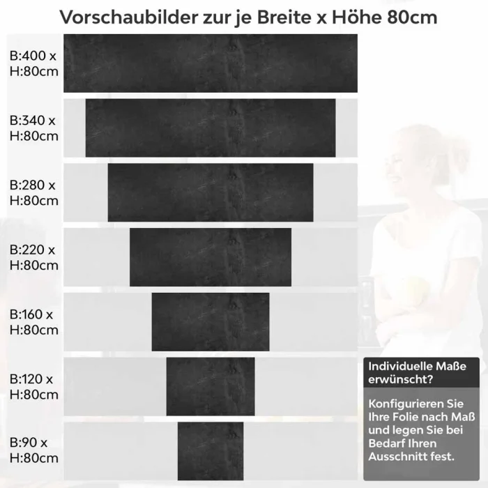 Küchenrückwand Folie Anthrazit Betonoptik - Luxus Küchendesigns Höhe 80cm