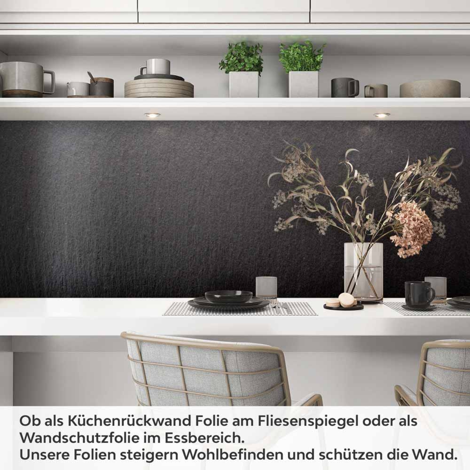 Küchenrückwand Folie Dunkle Betonästhetik für eine moderne Atmosphäre Artikelbild 1