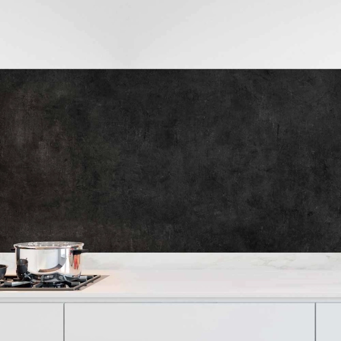Küchenrückwand Folie Tiefschwarzer Beton-Look für Ihre elegante Küche Hauptbild
