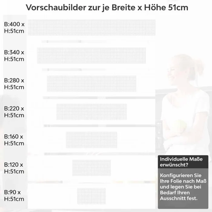 Küchenrückwand Folie Fliesenoptik - Perfekte Alternative zu echten Fliesen Höhe 51cm
