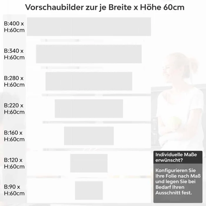 Küchenrückwand Folie Fliesen Kacheln Variantenauswahl Vorschaubild Höhe 60cm