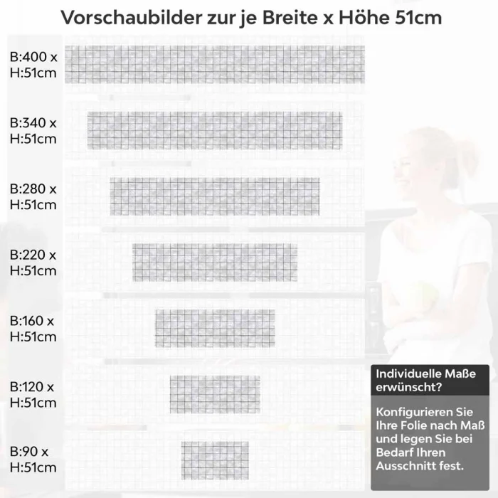 Küchenrückwand Folie Granitfliesen Variantenauswahl Vorschaubild Höhe 51cm