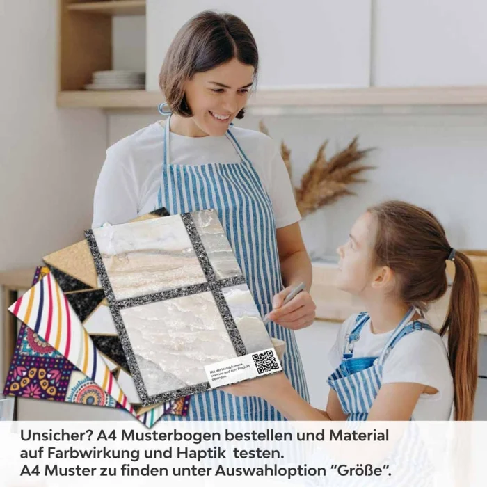 Küchenrückwand Folie Steinfliesen Optik A4 Muster