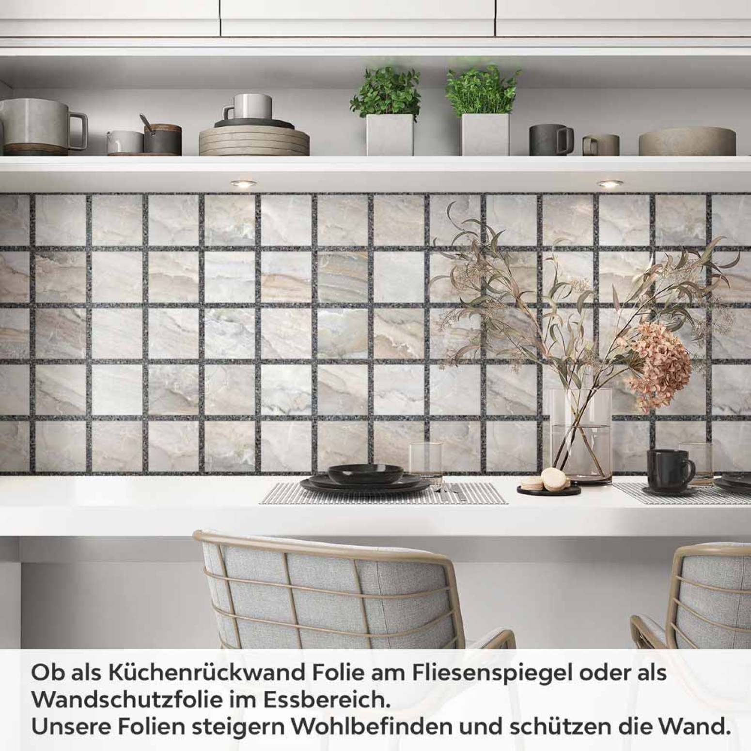 Küchenrückwand Folie Steinfliesen Optik Artikelbild 1