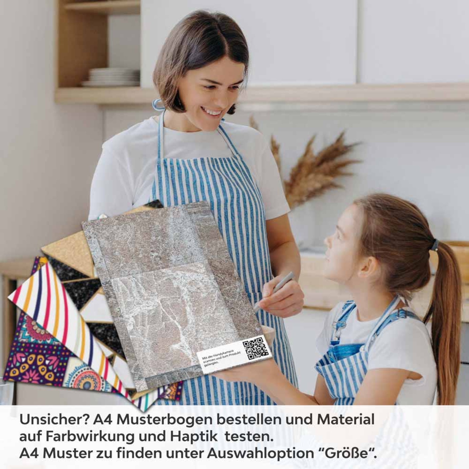 Küchenrückwand Folie rustikale Fliesen - Erdige Farben mit Steinstruktur A4 Muster