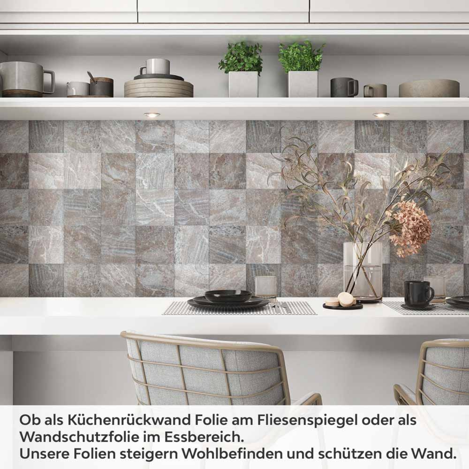 Küchenrückwand Folie rustikale Fliesen - Erdige Farben mit Steinstruktur Artikelbild 1