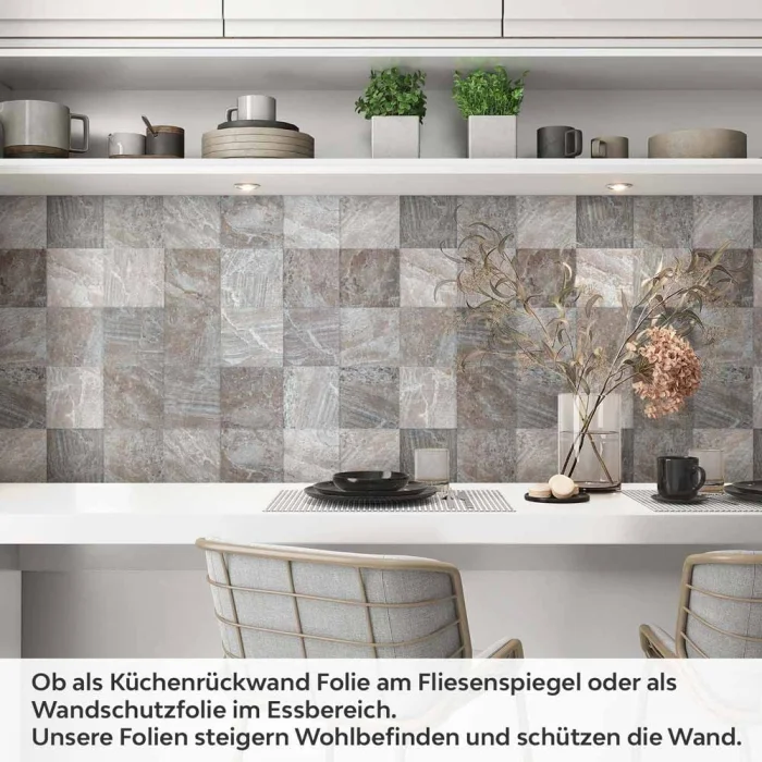 Küchenrückwand Folie rustikale Fliesen - Erdige Farben mit Steinstruktur Artikelbild 1