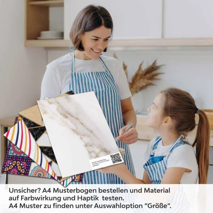 Küchenrückwand Folie Marmoroptik mit Goldakzenten A4 Muster