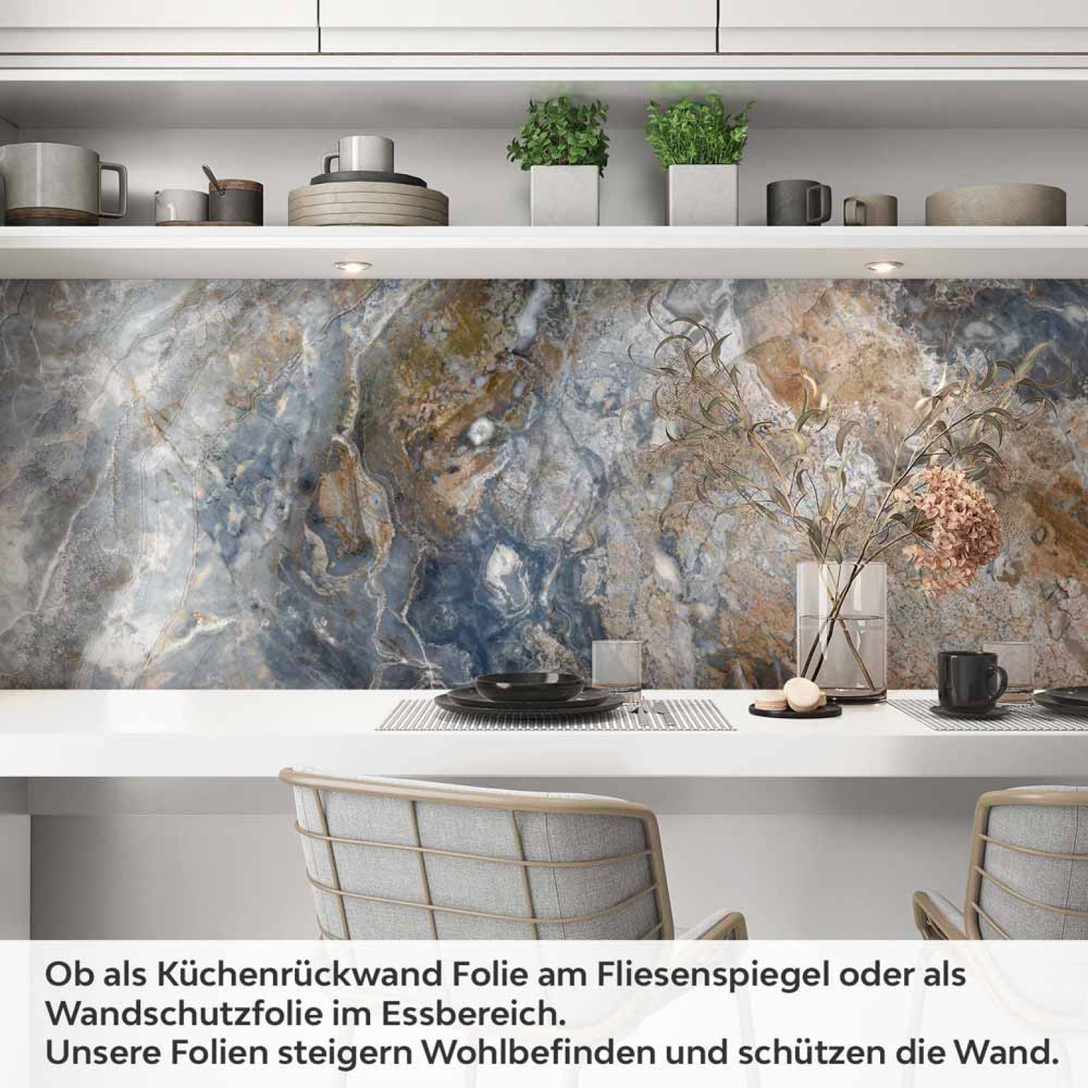 Küchenrückwand Folie industrieller Marmor Look Artikelbild 1
