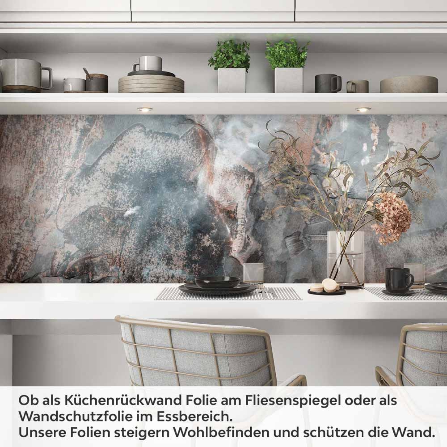 Küchenrückwand Folie rostgraue Marmoroptik - Modernität und Natürlichkeit Artikelbild 1