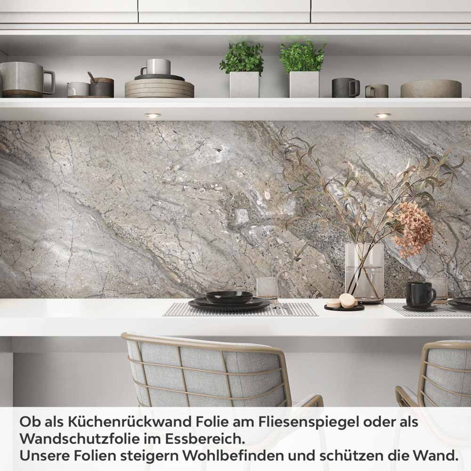 Küchenrückwand Folie Naturstein Marmoroptik Artikelbild 1