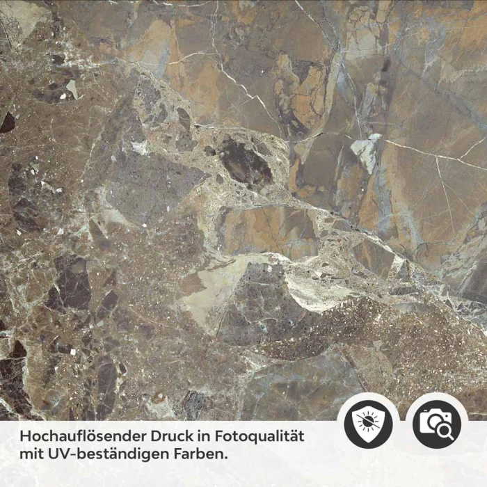 Küchenrückwand Folie Marmorstruktur Dunkelbraun mit feiner Maserung Detailbild 2