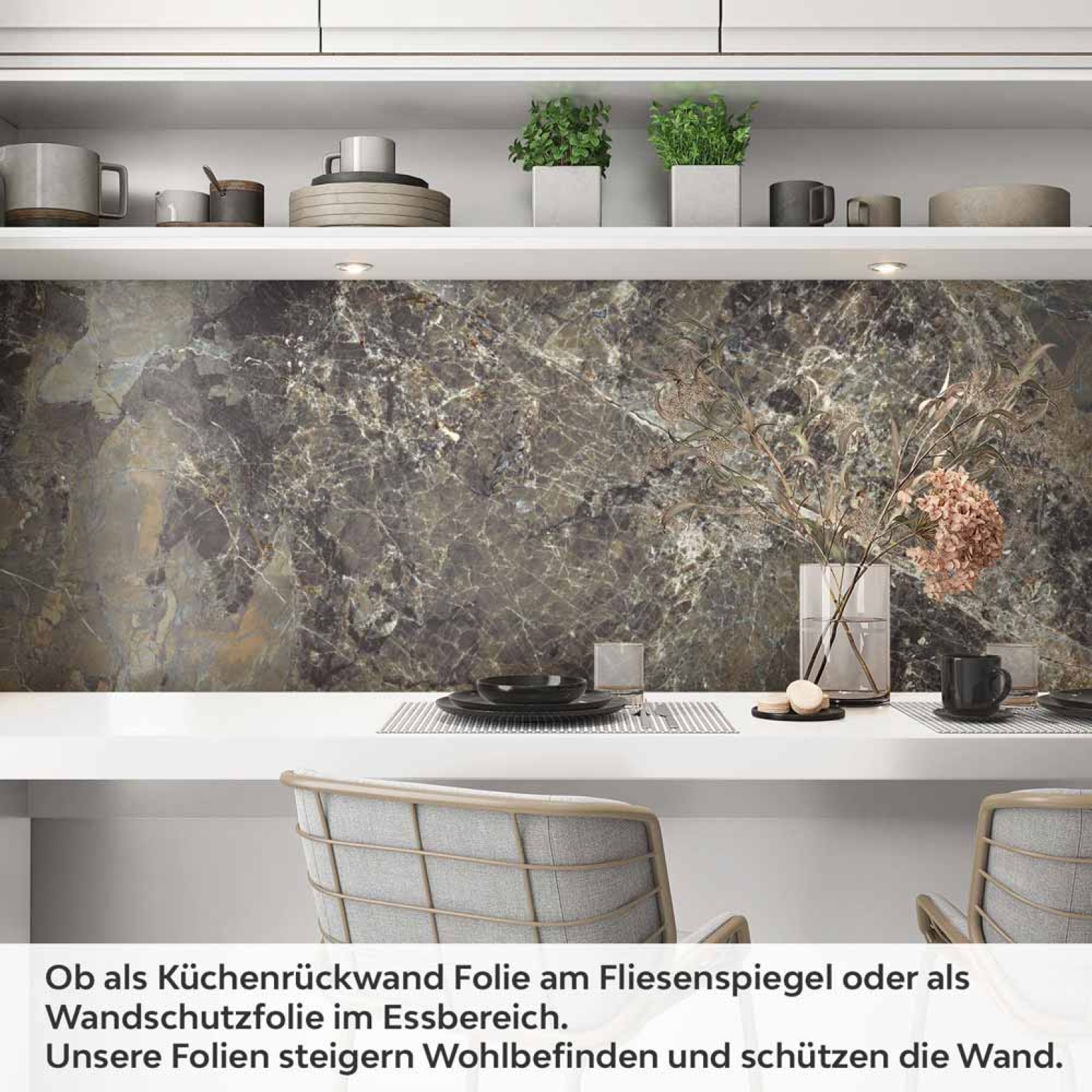 Küchenrückwand Folie brauner Naturstein-Marmor Artikelbild 1