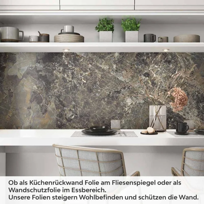 Küchenrückwand Folie brauner Naturstein-Marmor Artikelbild 1
