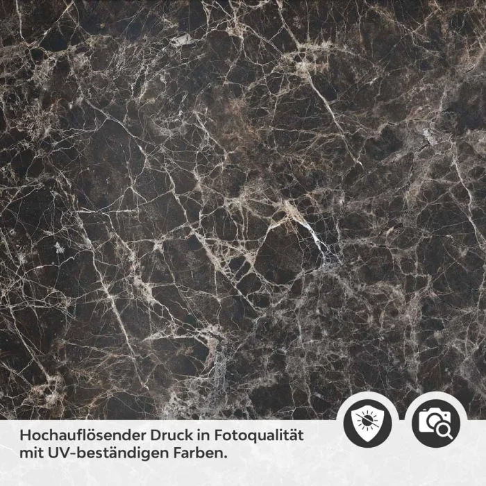 Küchenrückwand Folie Schwarz-Braun Marmordesign Detailbild 2
