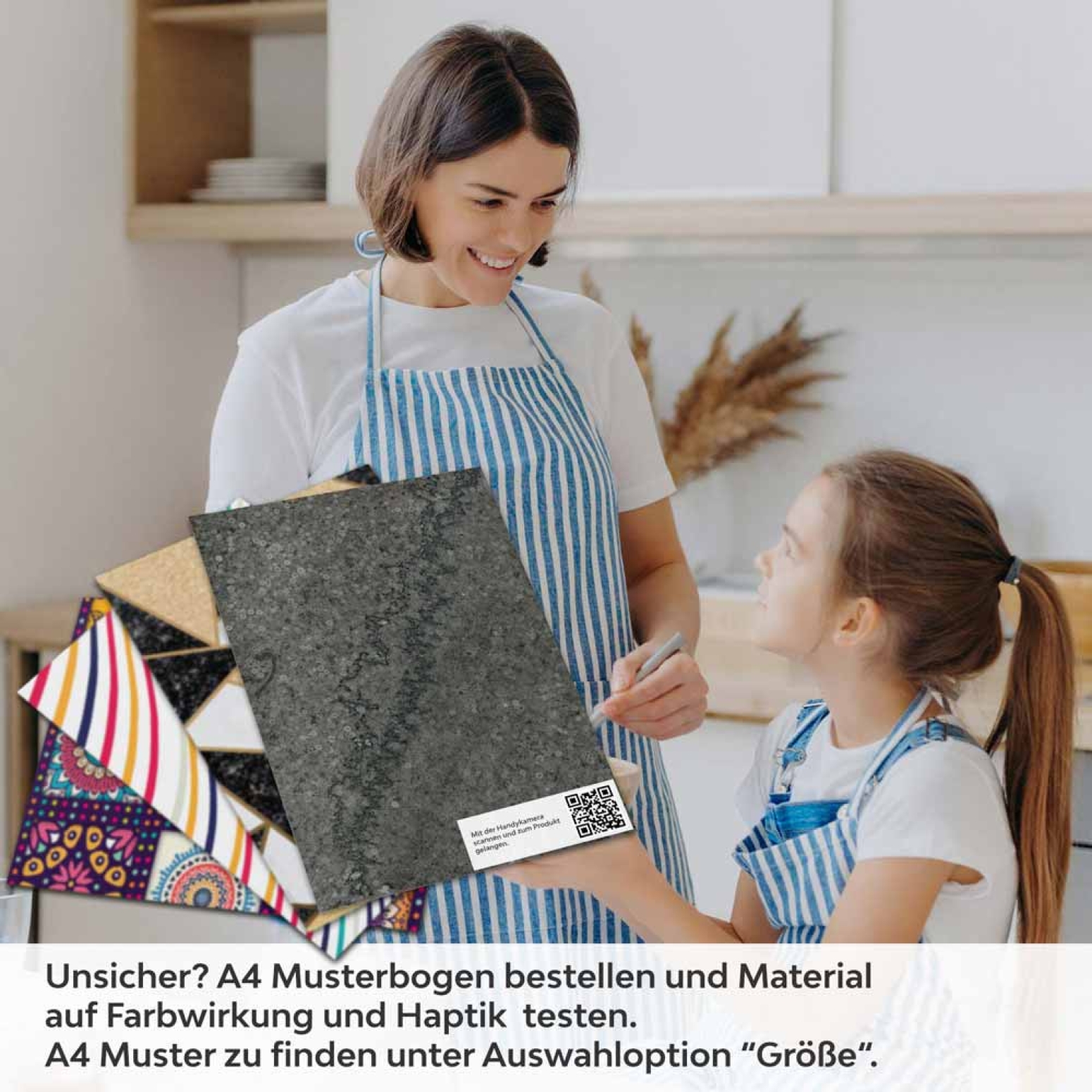 Küchenrückwand Folie edler Marmorlook in Dunkelgrau A4 Muster