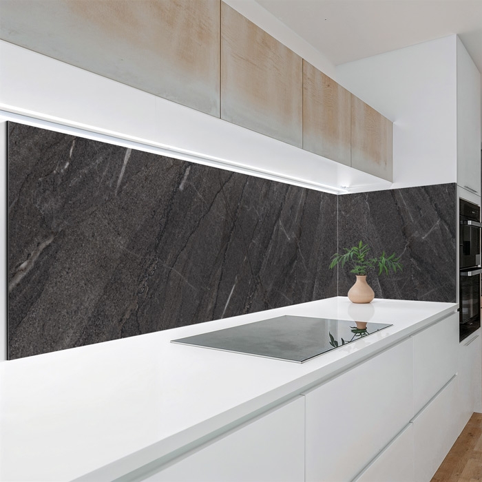 Küchenrückwand Folie edler Marmorlook in Dunkelgrau Artikelbild 2