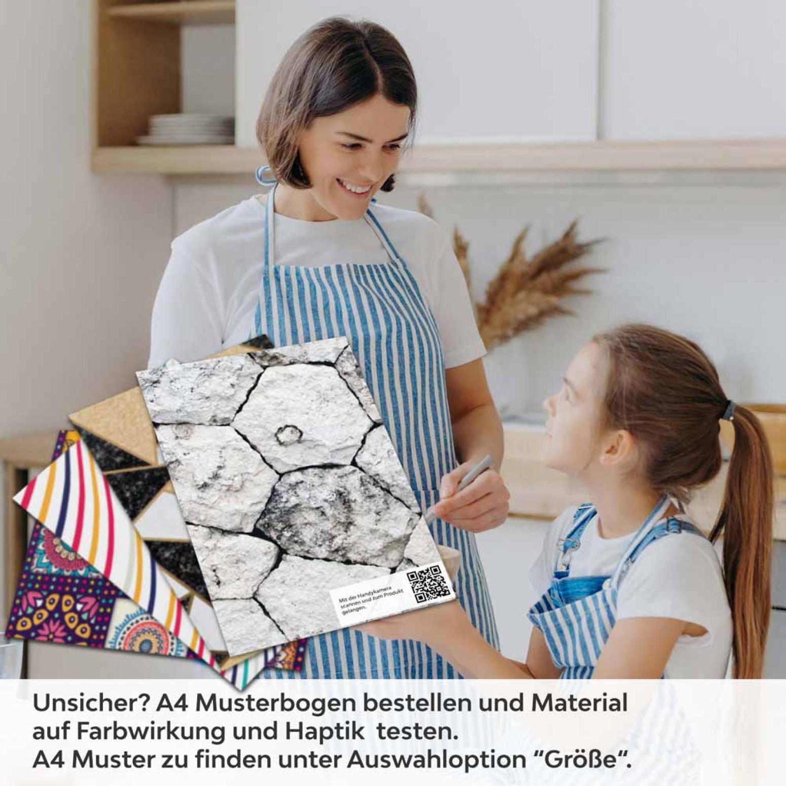Küchenrückwand Folie Landhausstil Steinoptik A4 Muster