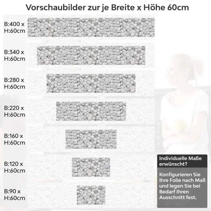 Küchenrückwand Folie Landhausstil Steinoptik Höhe 60cm