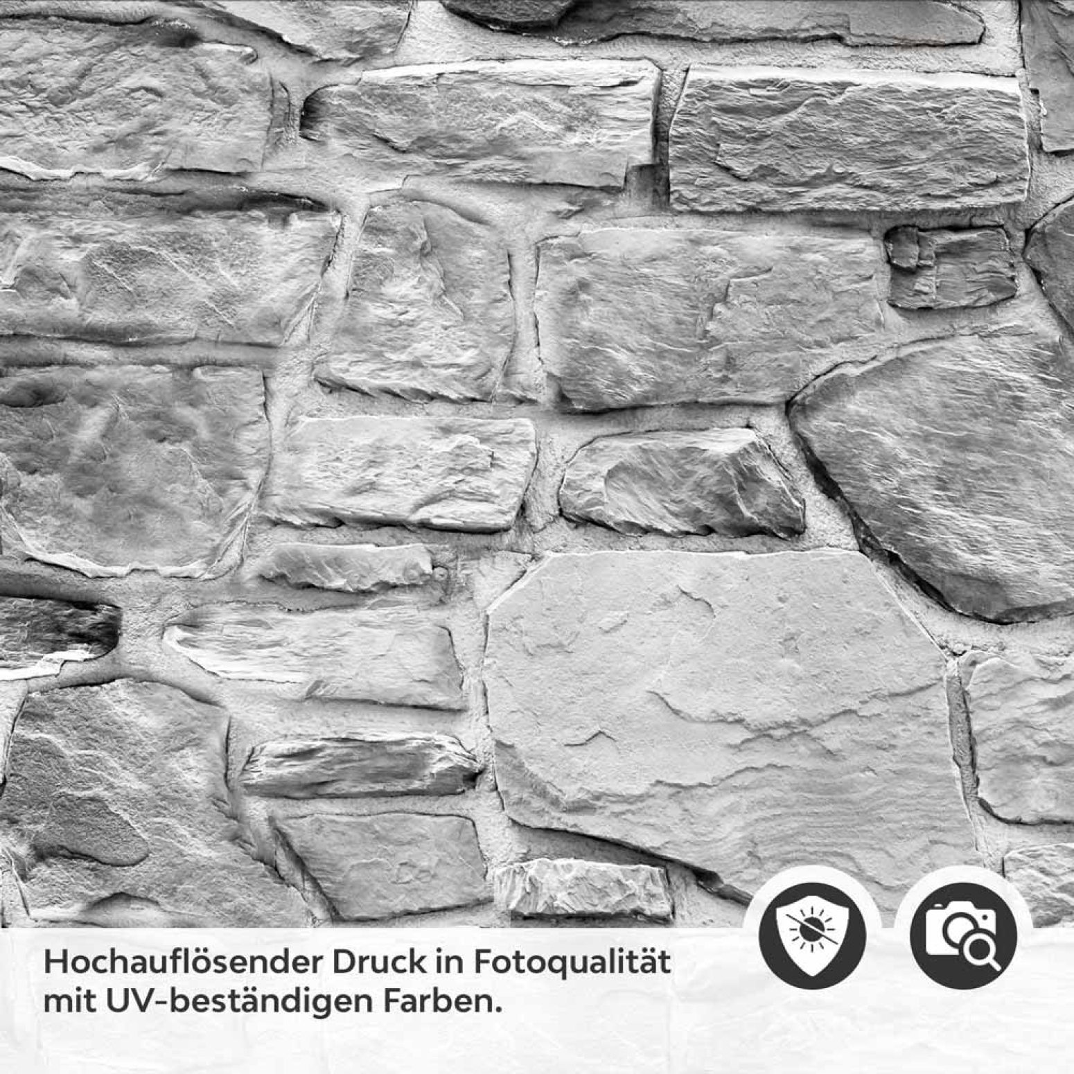 Küchenrückwand Folie Graues Naturmauerwerk - Rustikales Steinwand-Design Detailbild 2