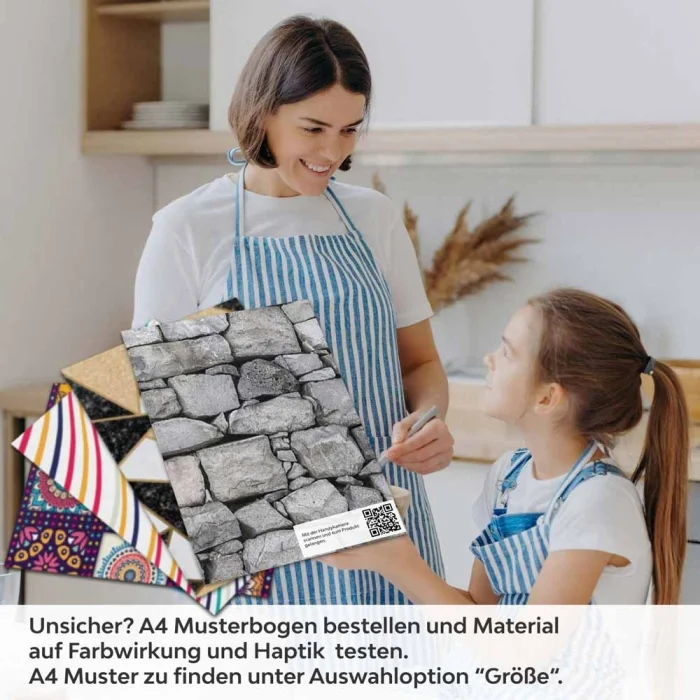 Küchenrückwand Folie traditionelle Steinmauer A4 Muster