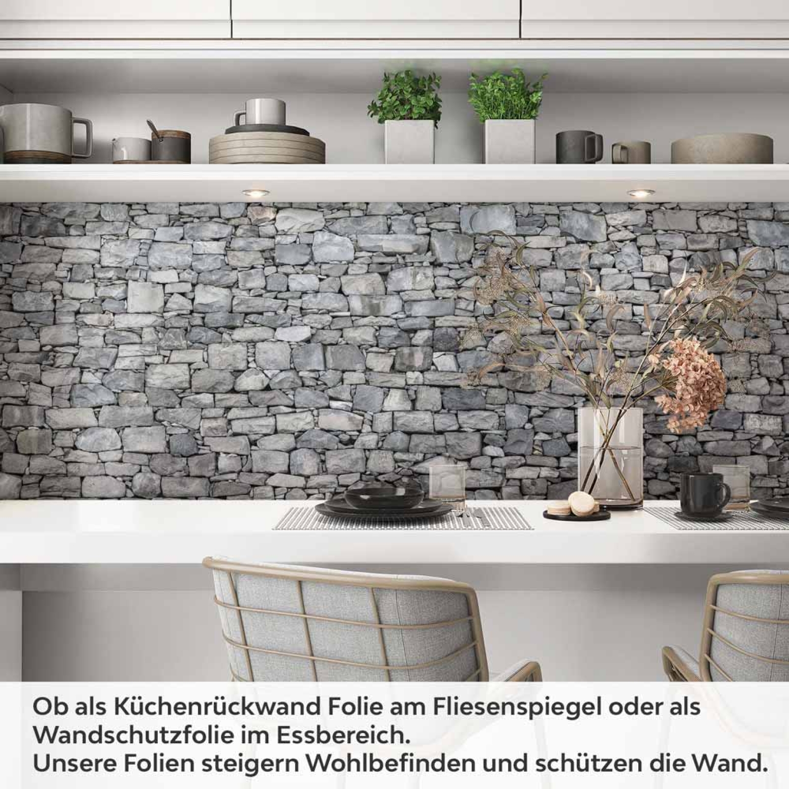 Küchenrückwand Folie traditionelle Steinmauer Artikelbild 1