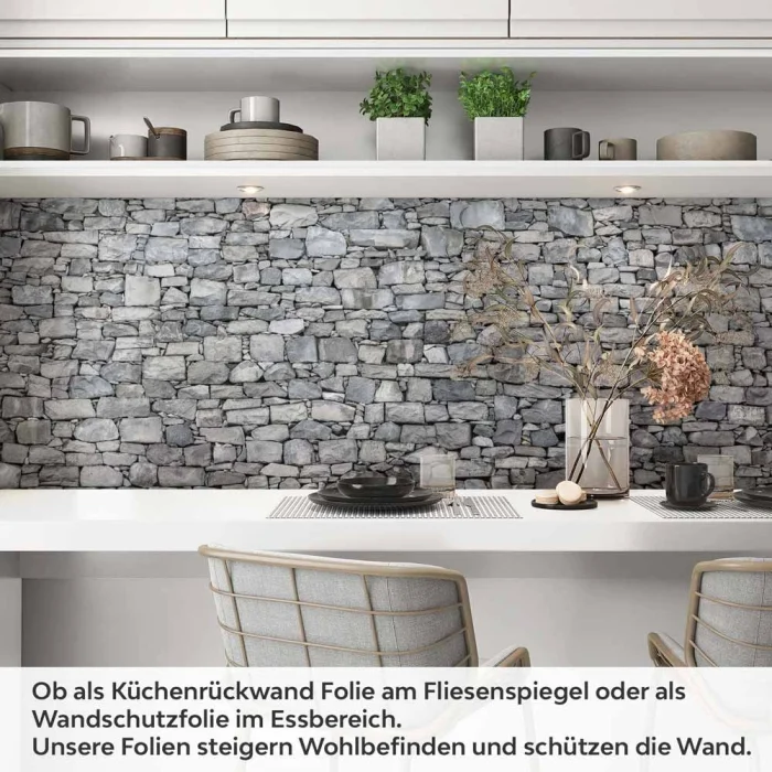 Küchenrückwand Folie traditionelle Steinmauer Artikelbild 1