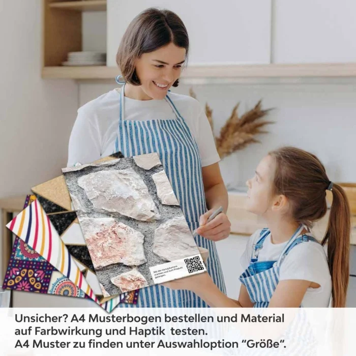 Küchenrückwand Folie rustikale Steinmauer A4 Muster