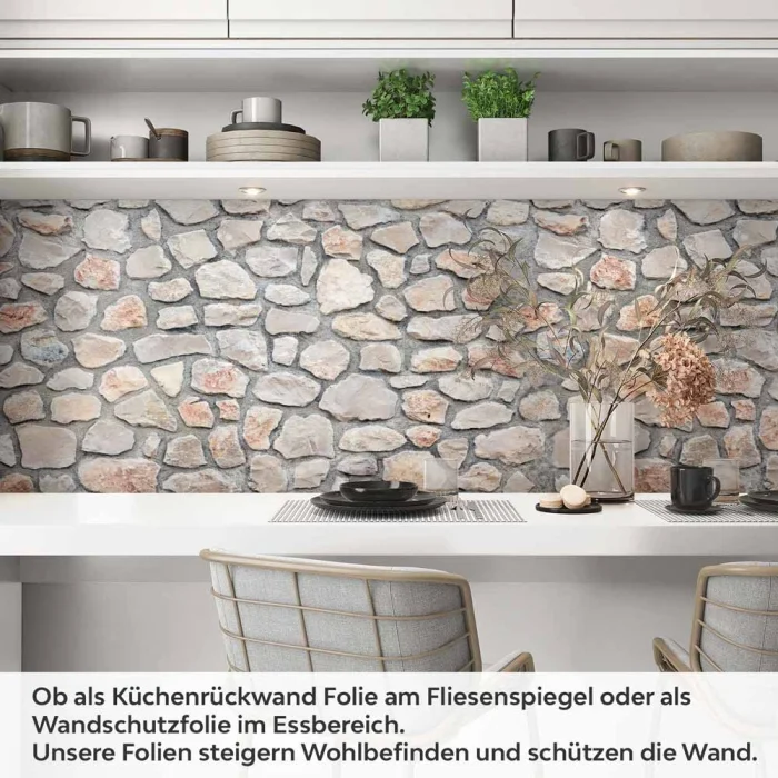 Küchenrückwand Folie rustikale Steinmauer Artikelbild 1