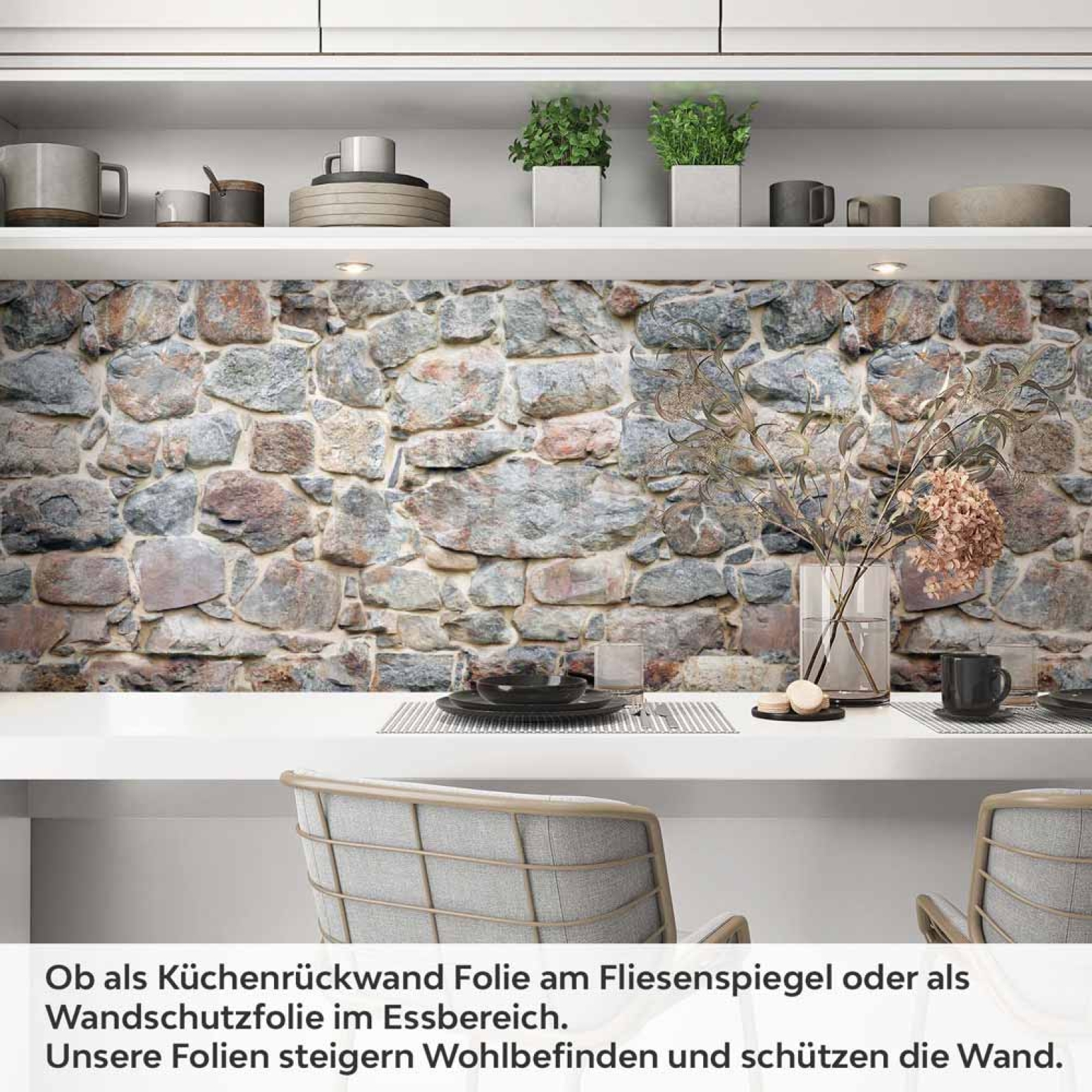 Küchenrückwand Folie Mauerwerkoptik - Charme in Landhausstill Artikelbild 1