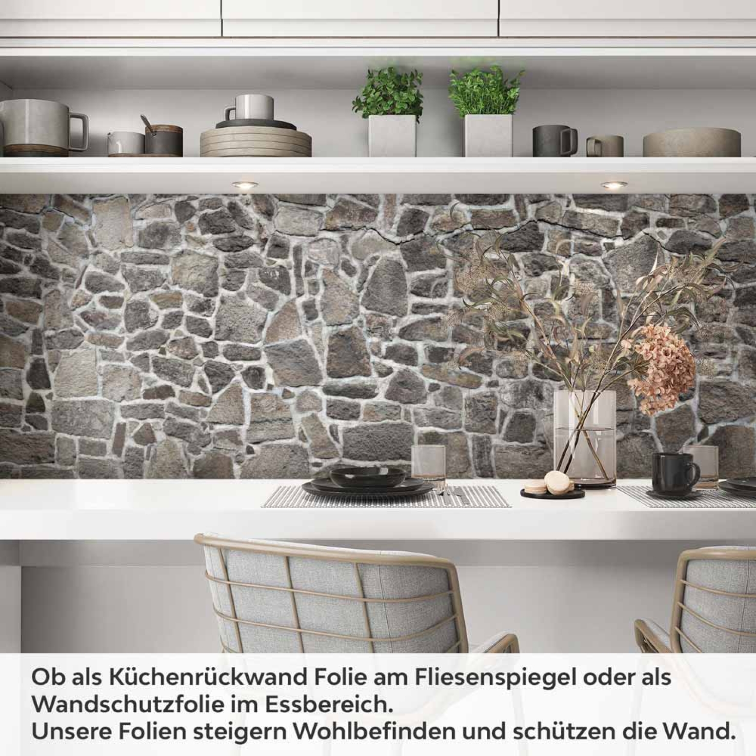 Küchenrückwand Folie Mauerdesign - Perfekt für Landhausküchen Artikelbild 1