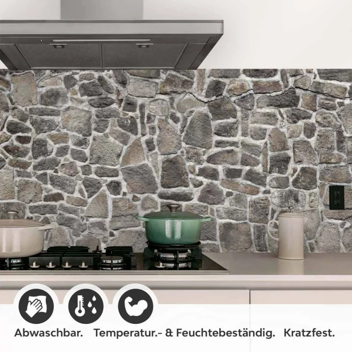 Küchenrückwand Folie Mauerdesign - Perfekt für Landhausküchen Detailbild 1