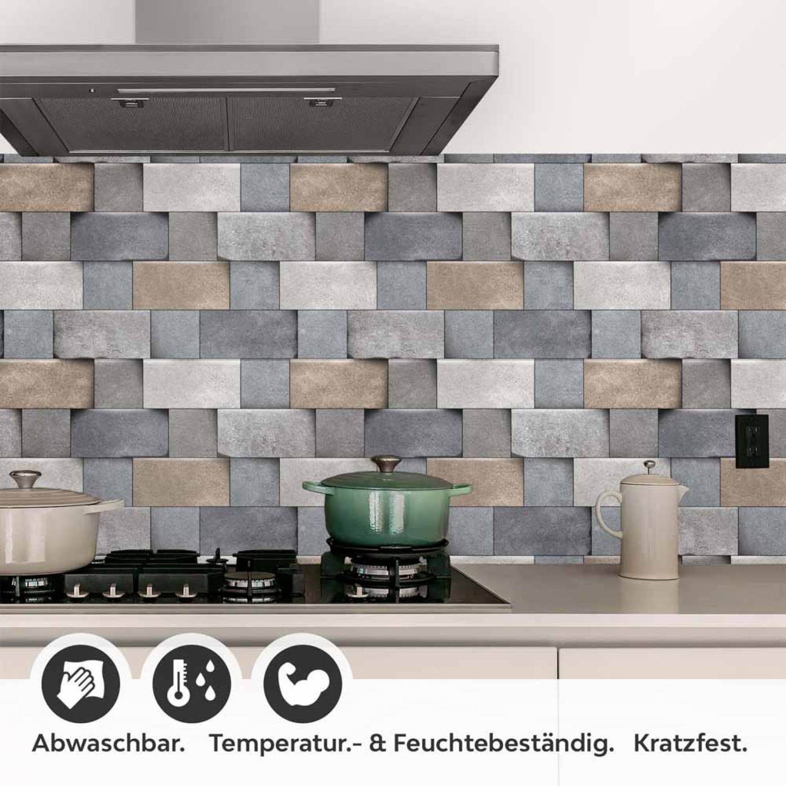 Küchenrückwand Folie strukturierte Steinoptik – Zeitloses Design Detailbild 1