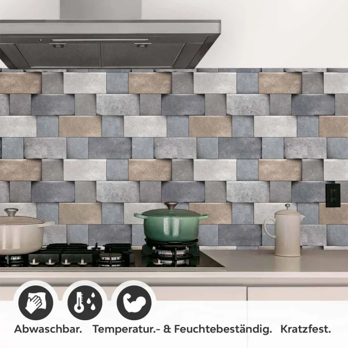 Küchenrückwand Folie strukturierte Steinoptik – Zeitloses Design Detailbild 1