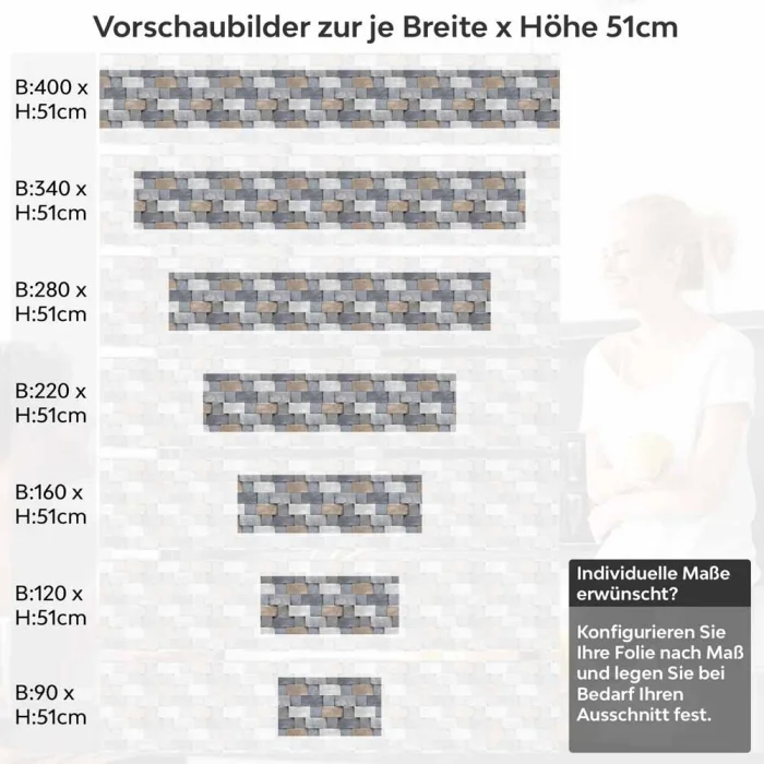 Küchenrückwand Folie strukturierte Steinoptik – Zeitloses Design Höhe 51cm