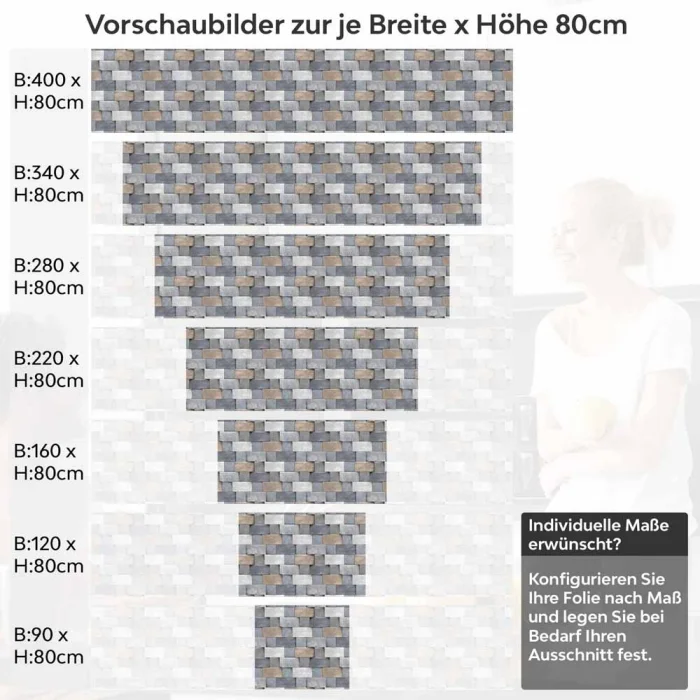 Küchenrückwand Folie strukturierte Steinoptik – Zeitloses Design Höhe 80cm