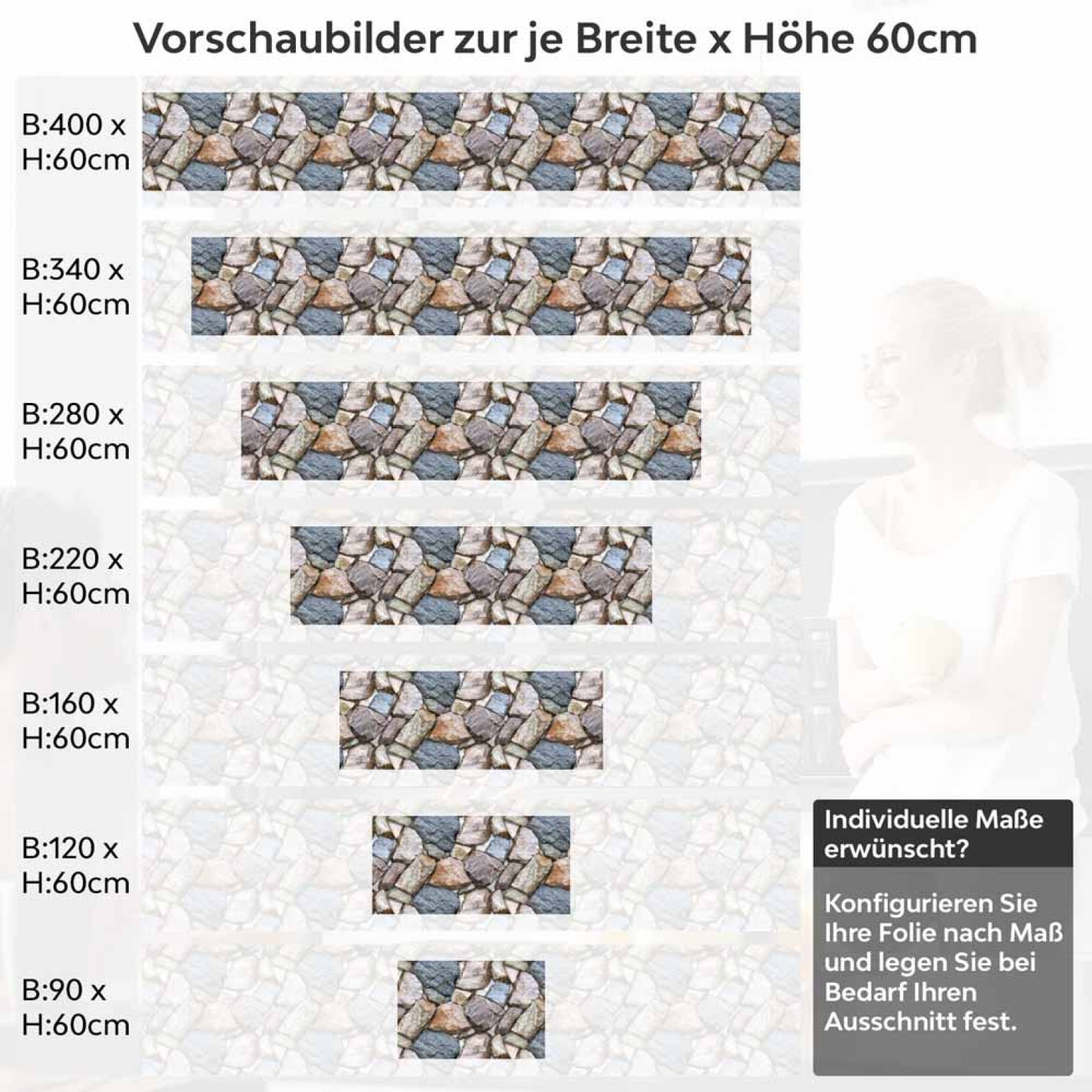 Küchenrückwand Folie Mediterranes Mauerwerk Höhe 60cm
