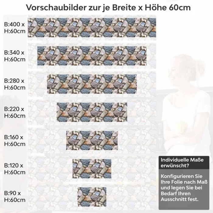 Küchenrückwand Folie Mediterranes Mauerwerk Höhe 60cm