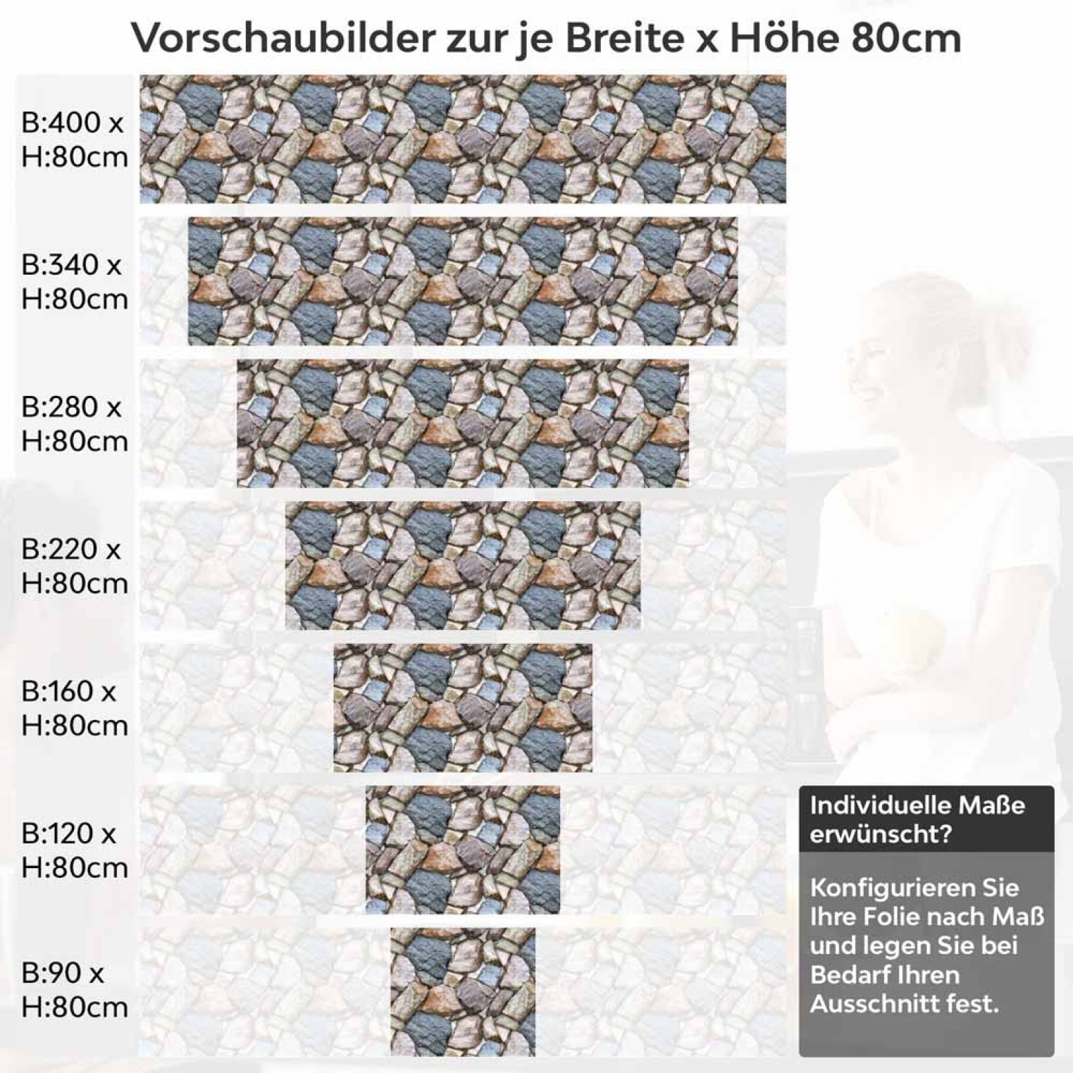 Küchenrückwand Folie Mediterranes Mauerwerk Höhe 80cm