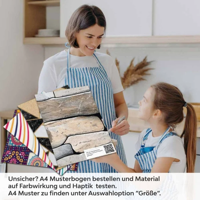Küchenrückwand Folie Landhausmauer - Natürliches Flair für Ihre Küche A4 Muster