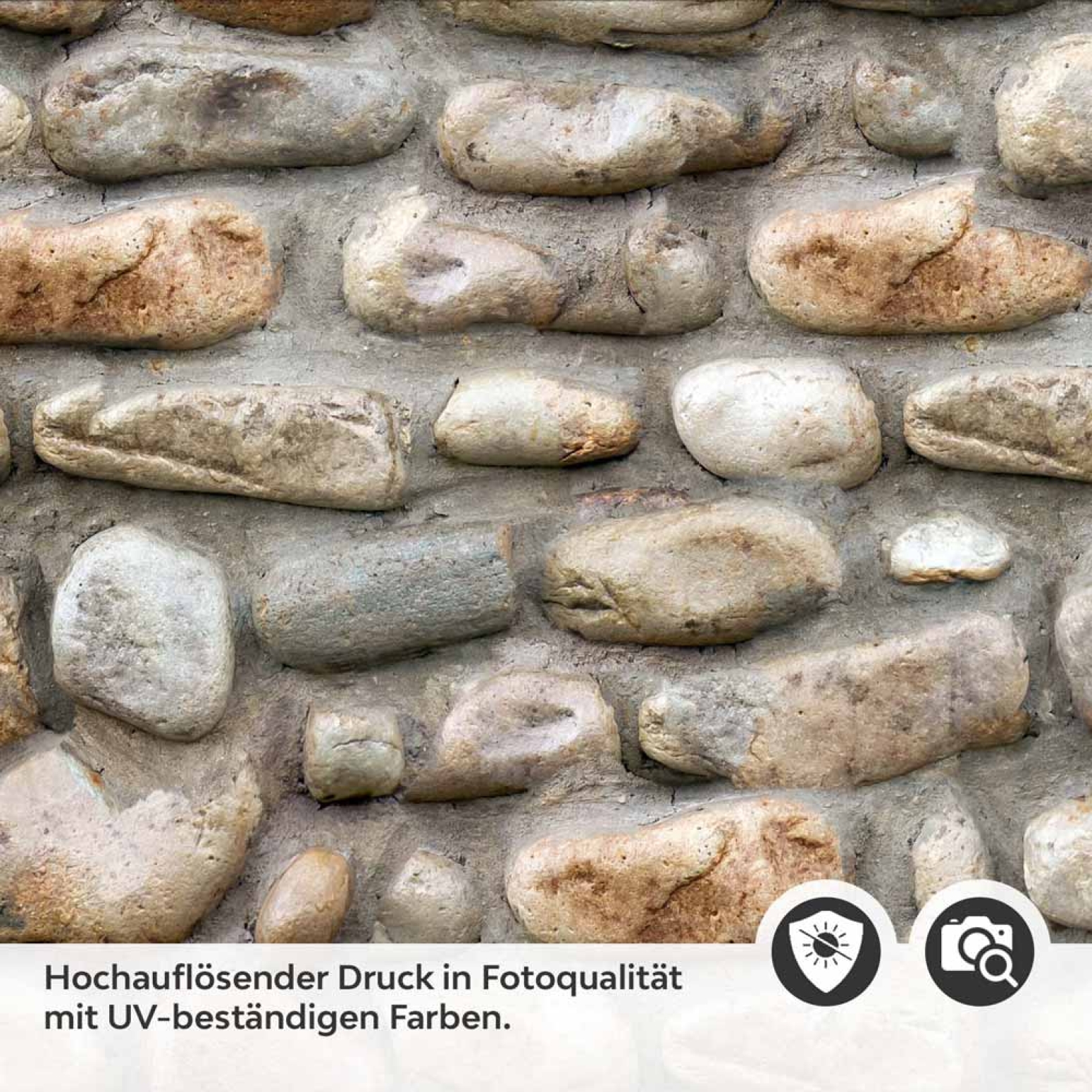 Küchenrückwand Folie Flusssteinmauer - Ländliches Ambiente Detailbild 2