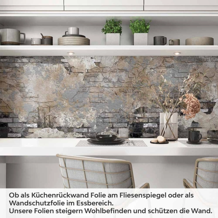 Küchenrückwand Folie abgenutztes Mauerwerk - Loft-Feeling in Ihrer Küche Artikelbild 1