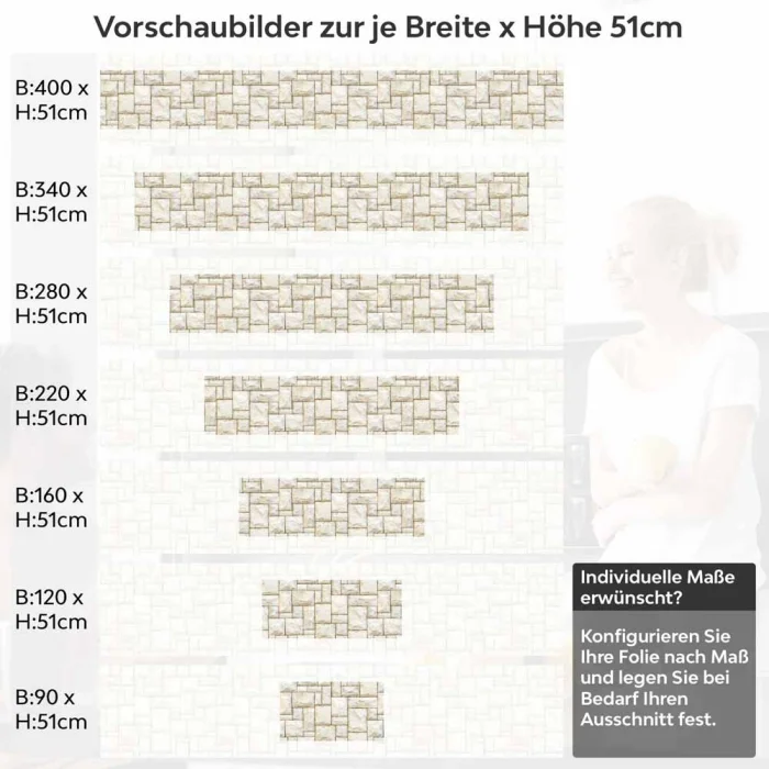 Küchenrückwand Folie Sandfarbene Steine Höhe 51cm
